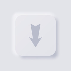 Download button icon, White Neumorphism soft UI Design for Web design, Application UI and more, Button, Vector.