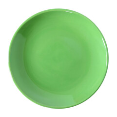 green plate isolated with clipping path for mockup