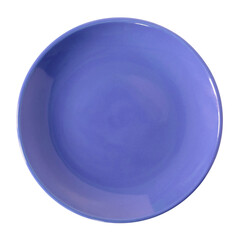 blue plate isolated with clipping path for mockup