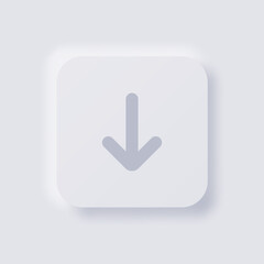 Download button icon, White Neumorphism soft UI Design for Web design, Application UI and more, Button, Vector.