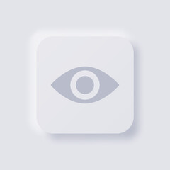 Eye Opener button icon, White Neumorphism soft UI Design for Web design, Application UI and more, Button, Vector.