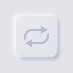 Repeat button icon, White Neumorphism soft UI Design for Web design, Application UI and more, Button, Vector.