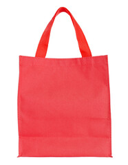 red canvas shopping bag isolated with clipping path for mockup