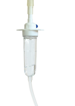 Saline solution drip isolated with clipping path