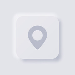 Location pinpoint Icon, White Neumorphism soft UI Design for Web design, Application UI and more, Button, Vector.