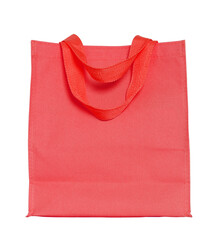 red canvas shopping bag isolated with clipping path for mockup