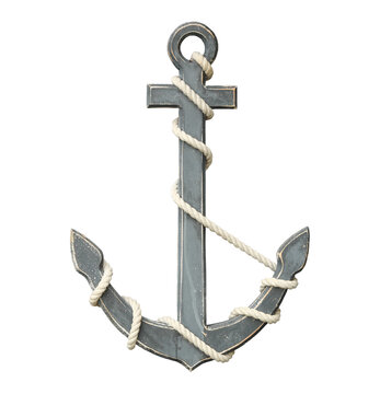 Old anchor isolated with clipping path