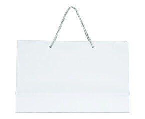 White paper shopping bag isolated with clipping path for mockup