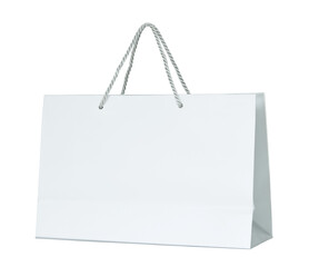 White paper shopping bag isolated with clipping path for mockup