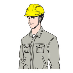 日本人の工事現場員