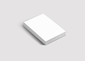 Paperback book mockup. Isolated realistic 3D rendering of book template for branding.
