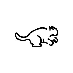 Evil cat fights color line icon. Pictogram for web page