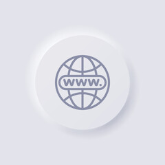 Website Icon, White Neumorphism soft UI Design for Web design, Application UI and more, Button, Vector.