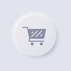 Shopping cart icon, White Neumorphism soft UI Design for Web design, Application UI and more, Button, Vector.