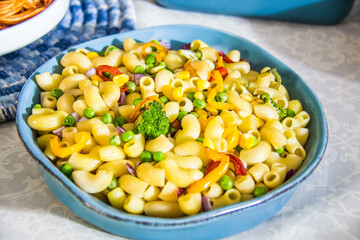 Pasta food shot with and without sauce, shot is selective focus with shallow depth of field. Photo taken at Cairo Egypt