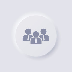 Group of people Icon, White Neumorphism soft UI Design for Web design, Application UI and more, Button, Vector.