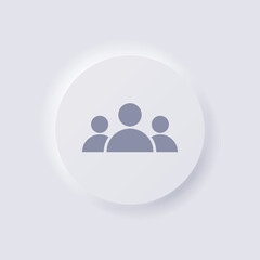 Group of people Icon, White Neumorphism soft UI Design for Web design, Application UI and more, Button, Vector.