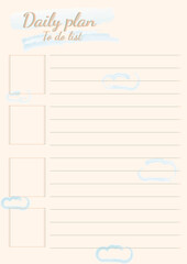 Daily plan