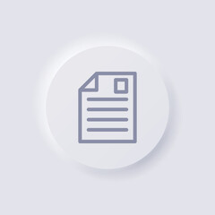 Paper icon, White Neumorphism soft UI Design for Web design, Application UI and more, Button, Vector.