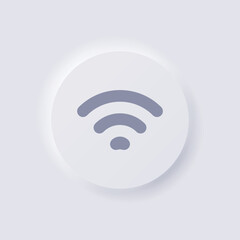 Wireless Internet connection icon, White Neumorphism soft UI Design for Web design, Application UI and more, Button, Vector.