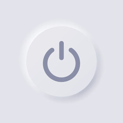 Power button icon, White Neumorphism soft UI Design for Web design, Application UI and more, Button, Vector.