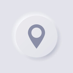 Location pinpoint icon, White Neumorphism soft UI Design for Web design, Application UI and more, Button, Vector.