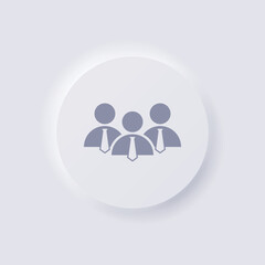 Group of people Icon, White Neumorphism soft UI Design for Web design, Application UI and more, Button, Vector.