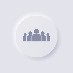 Group of people Icon, White Neumorphism soft UI Design for Web design, Application UI and more, Button, Vector.