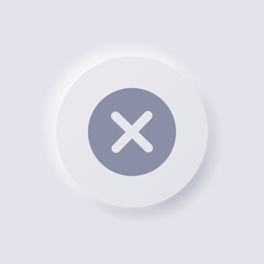 Fototapeta premium Cross icon, White Neumorphism soft UI Design for Web design, Application UI and more, Button, Vector.