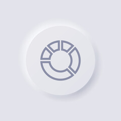 Pie chart icon, White Neumorphism soft UI Design for Web design, Application UI and more, Button, Vector.