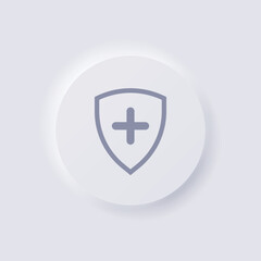 Shield icon, White Neumorphism soft UI Design for Web design, Application UI and more, Button, Vector.