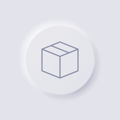 Box icon, White Neumorphism soft UI Design for Web design, Application UI and more, Button, Vector.