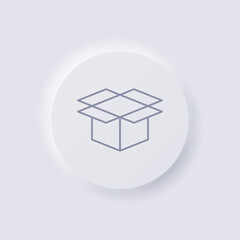 Box icon, White Neumorphism soft UI Design for Web design, Application UI and more, Button, Vector.