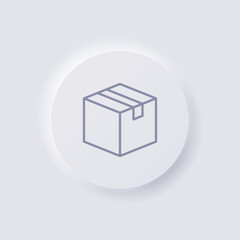 Box icon, White Neumorphism soft UI Design for Web design, Application UI and more, Button, Vector.
