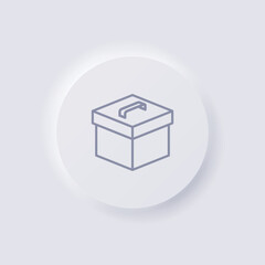 Box icon, White Neumorphism soft UI Design for Web design, Application UI and more, Button, Vector.