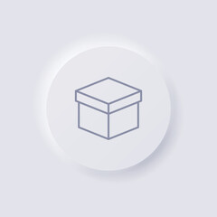 Box icon, White Neumorphism soft UI Design for Web design, Application UI and more, Button, Vector.