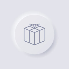 Box icon, White Neumorphism soft UI Design for Web design, Application UI and more, Button, Vector.