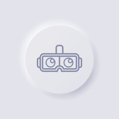 vr glasses icon, White Neumorphism soft UI Design for Web design, Application UI and more, Button, Vector.
