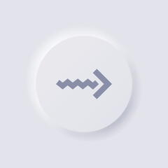 Arrow icon, White Neumorphism soft UI Design for Web design, Application UI and more, Button, Vector.