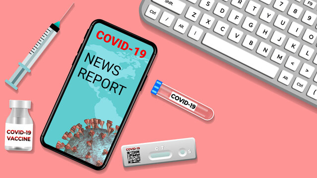 covid 19 news in mobile concept illustration