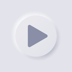 Play button icon, White Neumorphism soft UI Design for Web design, Application UI and more, Button, Vector.
