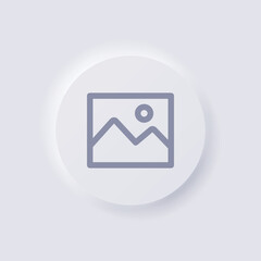 Album cover icon, White Neumorphism soft UI Design for Web design, Application UI and more, Button, Vector.