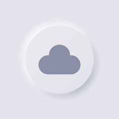 Cloud Icon, White Neumorphism soft UI Design for Web design, Application UI and more, Button, Vector.
