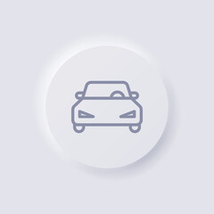 Car icon, White Neumorphism soft UI Design for Web design, Application UI and more, Button, Vector.