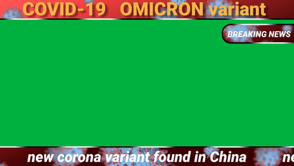covid 19 omicron varient green screen news illustration