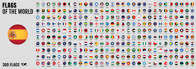 All official national flags of the world . circular design