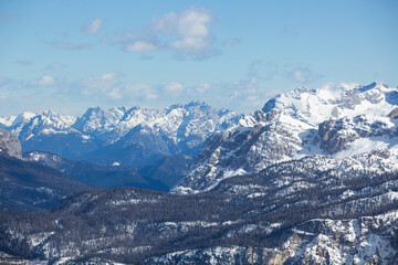 Fototapeta na wymiar Winter in the Dolomites mountains