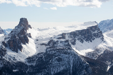 Winter in the Dolomites mountains - 559463737