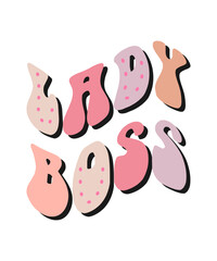 LADY BOSS LETTERING T SHIRT DESIGN