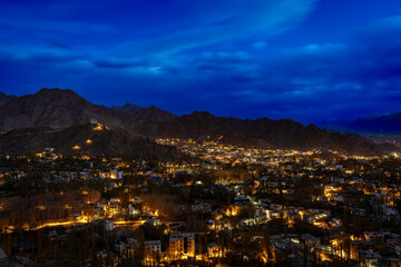 Evening clouds gather over Leh, the capital of Ladakh, India